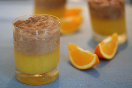 Апельсиновое желе с шоколадным муссом