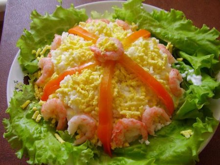 Диетический салат «дары моря»
