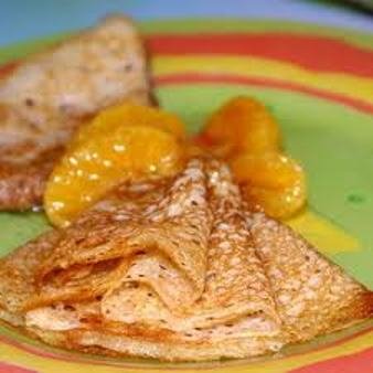 Готовим блинчики с мандаринами.