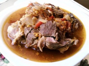Рагу из куриных грудок с грибами и кабачками