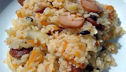 Как приготовить плов с сосисками