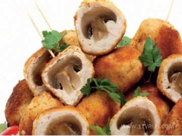 Крокеты из куриного фарша с шампиньонами 
