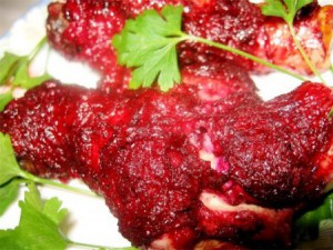 Куриные ножки в красной шубе