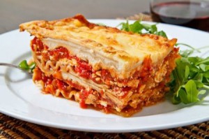 Лазанья с ветчиной и овощами