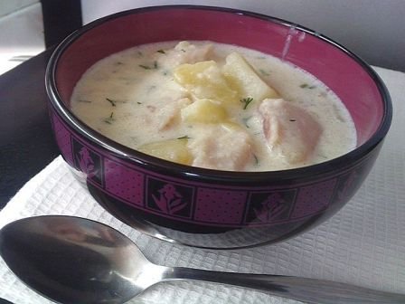 Молочный суп с рыбой