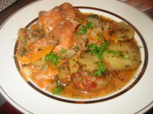 Морской окунь из духовки
