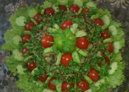 Овощной праздничный салат «весна»