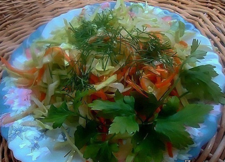 Овощной салат-ассорти с имбирной заправкой