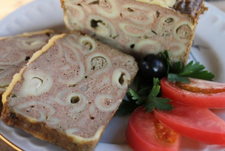 Печёночный кекс с макаронами