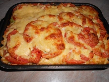 Фарфалле с ветчиной и сыром