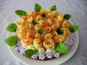 Простой пирог с фруктами