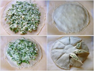 Пирог с судаком, рисом и зеленью