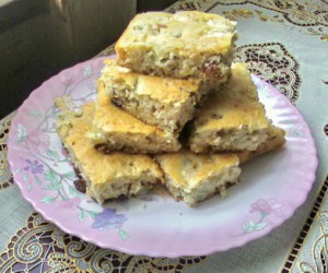 Пирог с овсяными хлопьями и ревенем