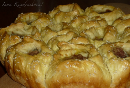 Пирог из кабачков с мясом