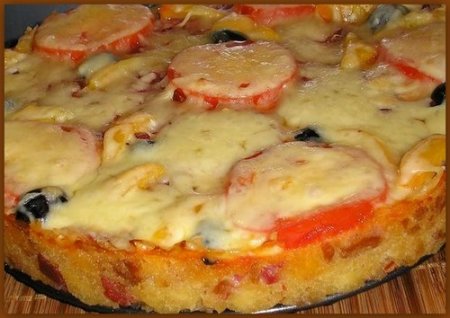 Русская пицца (запечённый большой бутерброд)