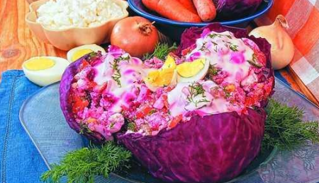 Салат из красной капусты «алые паруса»