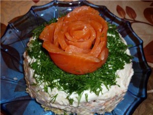 Салат из красной рыбы «садко»