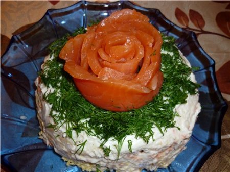 Салат из красной рыбы «садко»