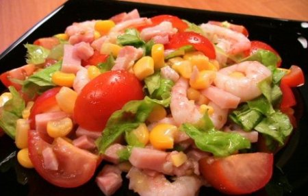 Салат с кукурузой и креветками - фото Салат с кукурузой и креветками