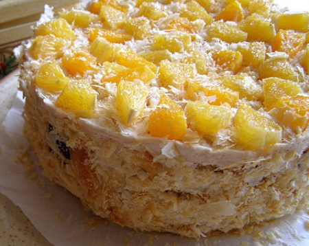 Слоеный торт «фруктовое удовольствие»