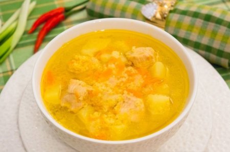 Суп с индейкой и пшеном