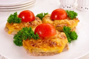 Ребрышки с савойской капустой и грибами