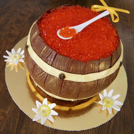 Торт «бочонок с икрой»