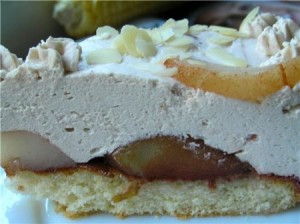Торт с грушами и красным вином