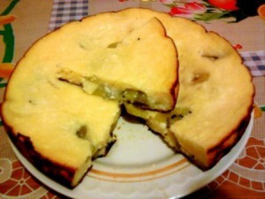 Творожная запеканка с киви и бананом