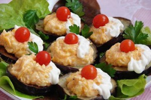 Закуска «башенки» из баклажанов